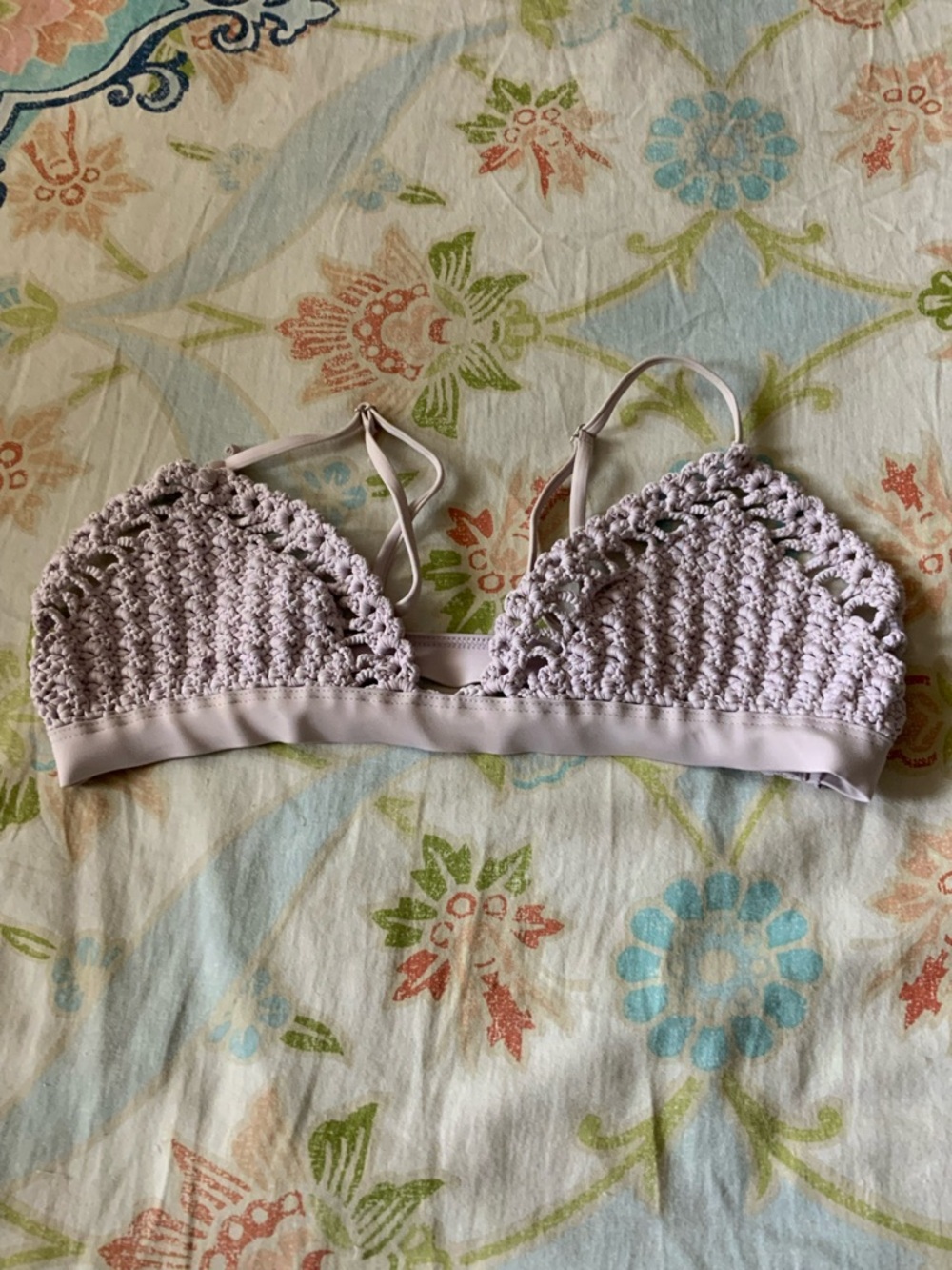 Frankie's Bikinis Crochet Bralette - Light Lavender